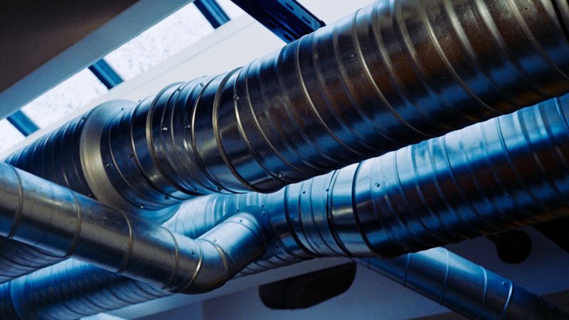 Clean metal HVAC ductwork
