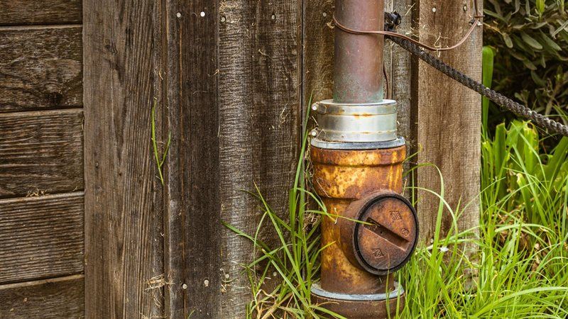 Damaged, corroded sewer pipe in need of repair
